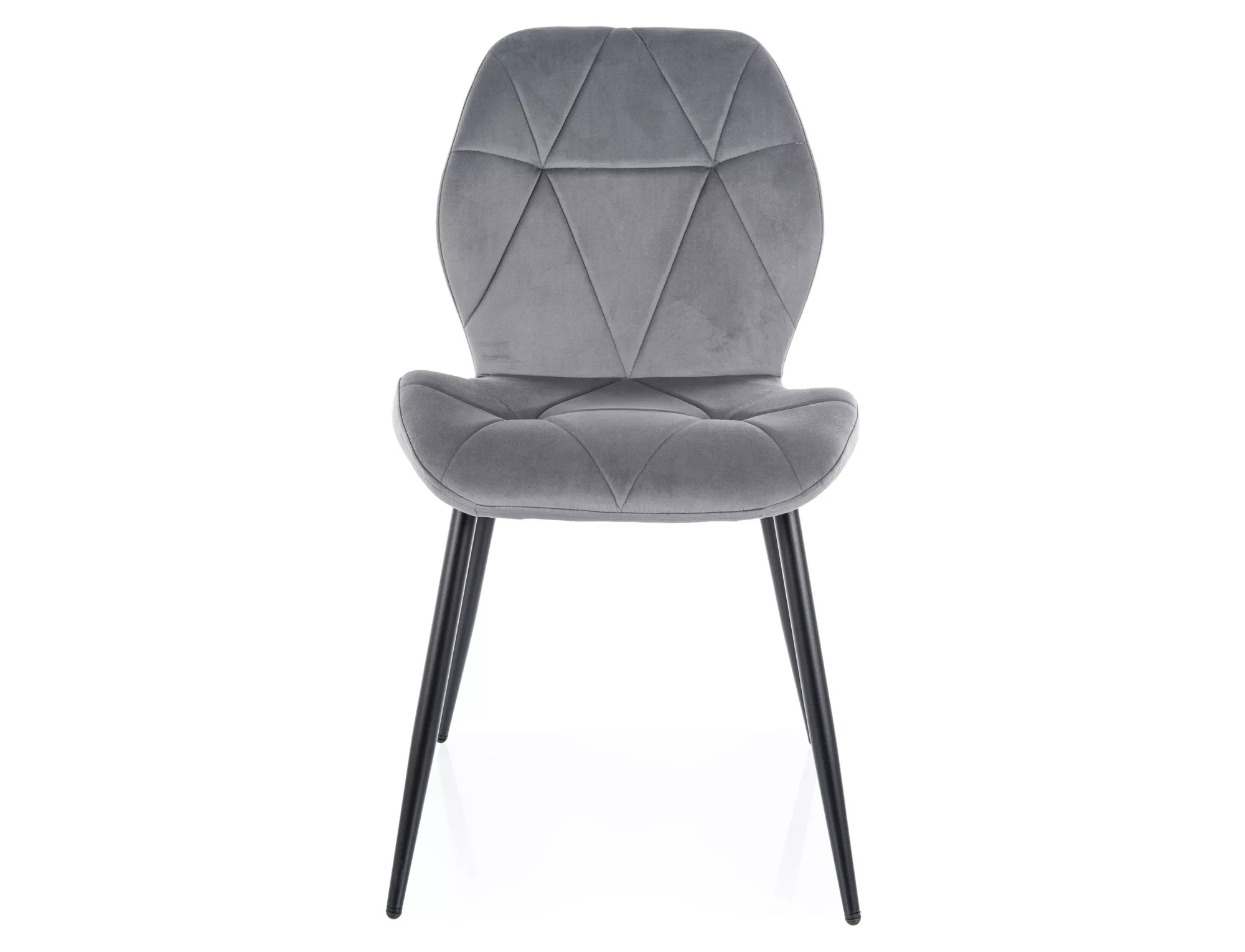 Sedia da ristorante Silva imbottita in tessuto vellutato grigio